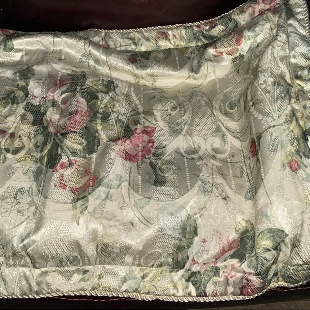 2 Burlington Home Rose Floral Damask King Size Shabby Chic Cottage Pillow Shams